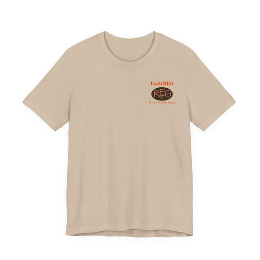 REO Lansing Michigan Mountain Climbers Tee — Unisex Soft Short Sleeve Tee