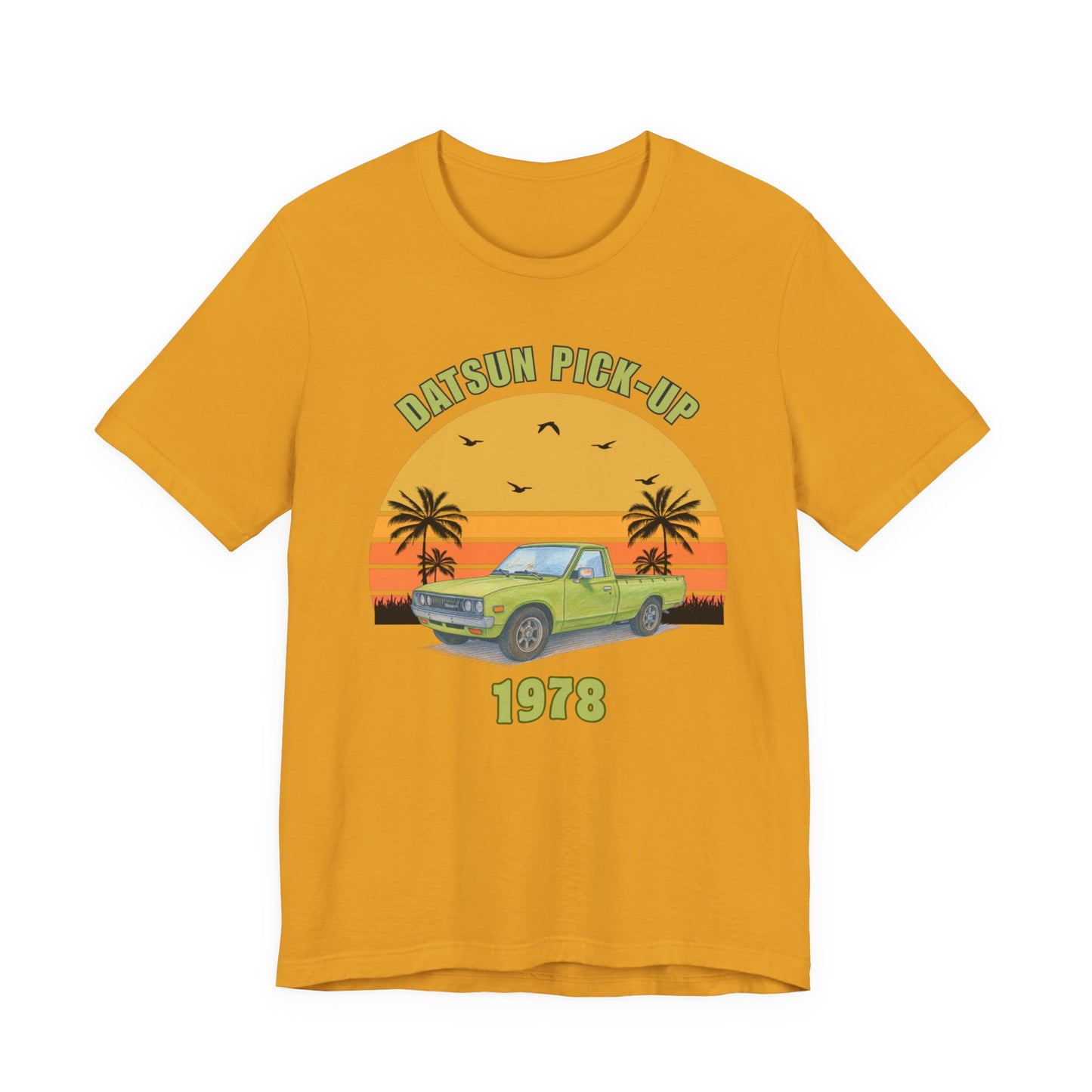 1978 Datsun Pickup Tee — Retro Sunset Palm Beach Truck Shirt