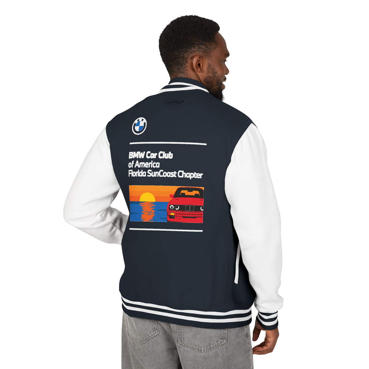 BMW Car Club of America Florida SunCoast Chapter Letterman Jacket - Front and Back Logos