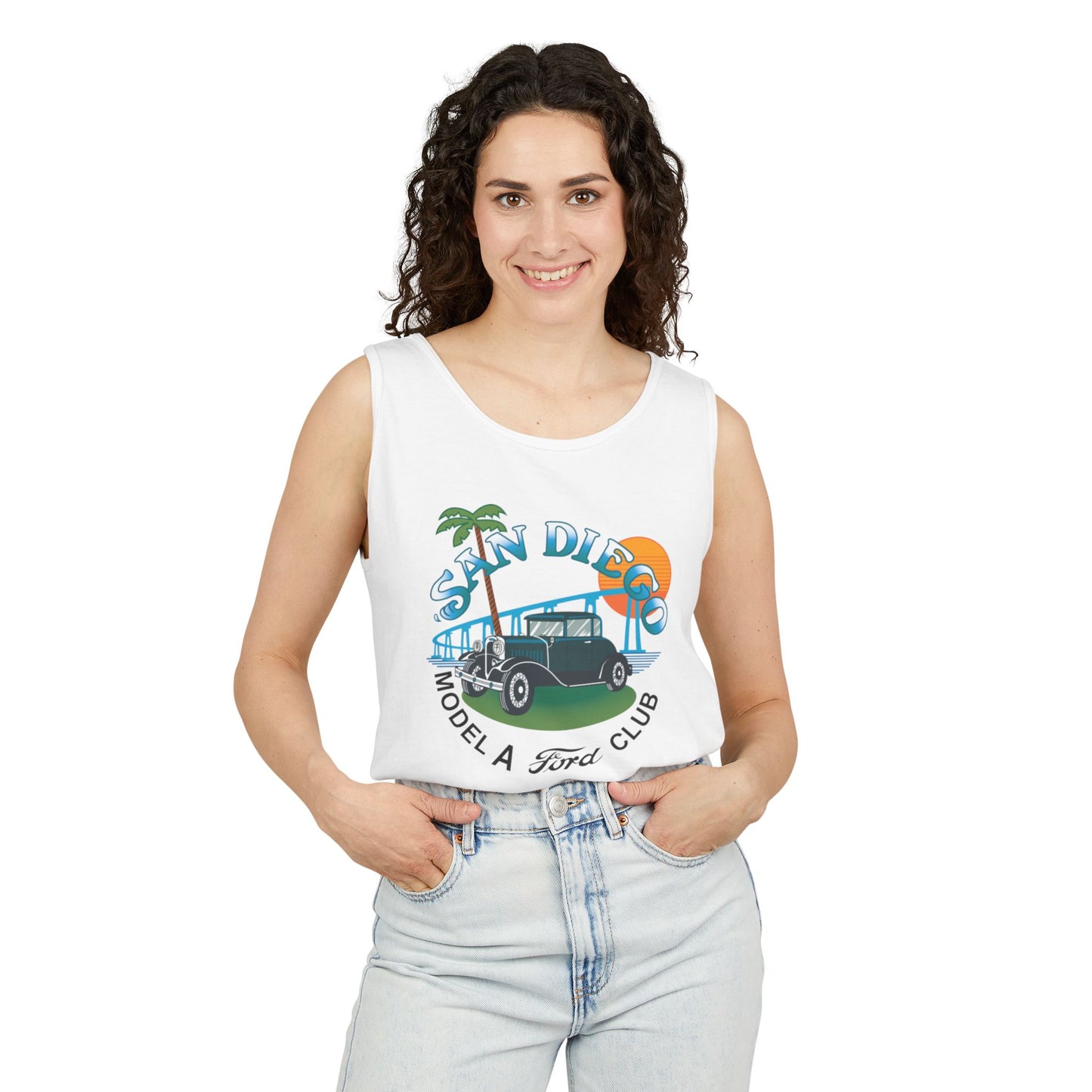San Diego Model A Ford Club Tank Top — Unisex Garment-Dyed Tank Top