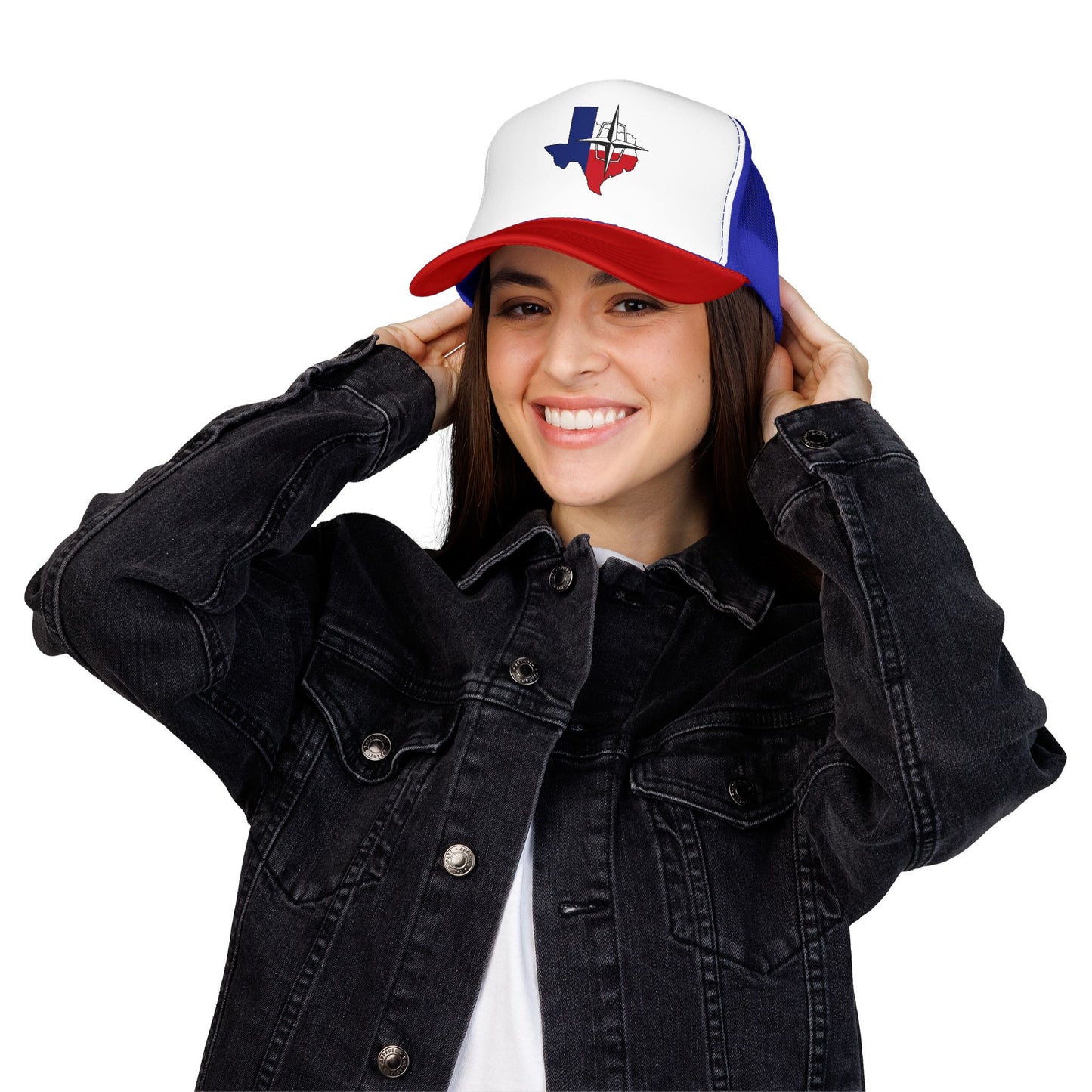 Lincoln & Continental Owners Club - Texas Gulf Coast Region Trucker Hat  — Red White Blue Foam Cap