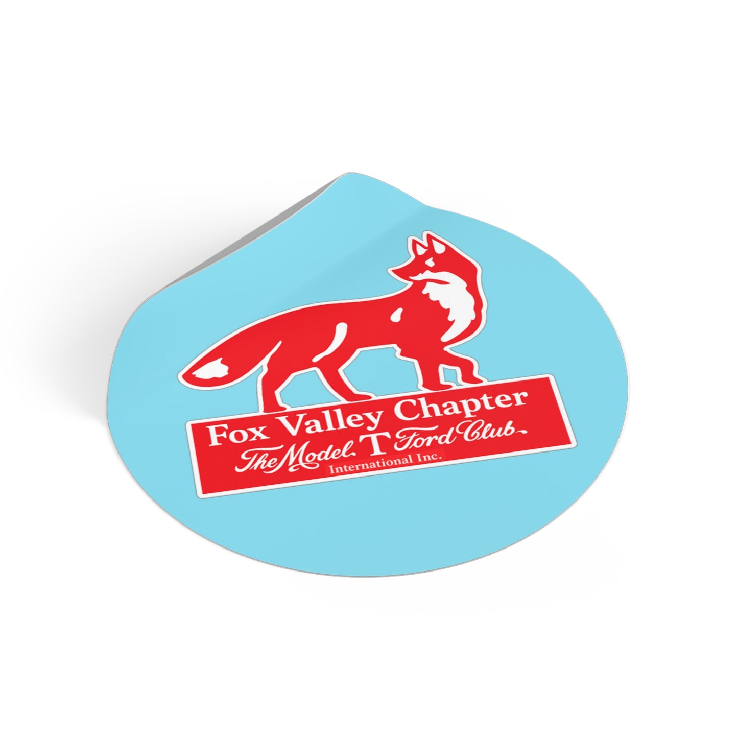Fox Valley Chapter Model T Ford Club Round Vinyl Sticker — The Model T Ford Club Logo