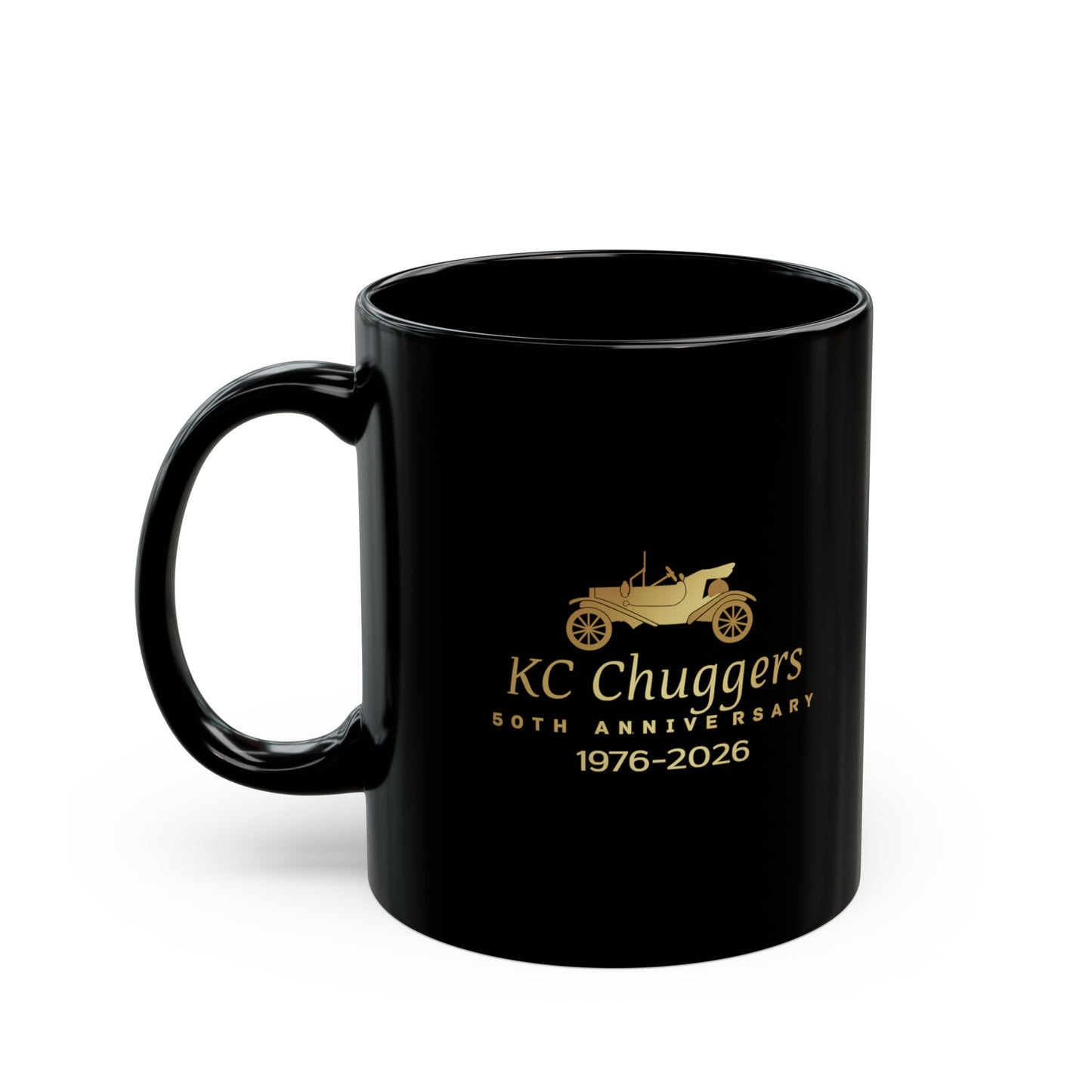 KC Chuggers 50th Anniversary Black 11 oz. Coffee Mug — 1976–2026 Commemorative