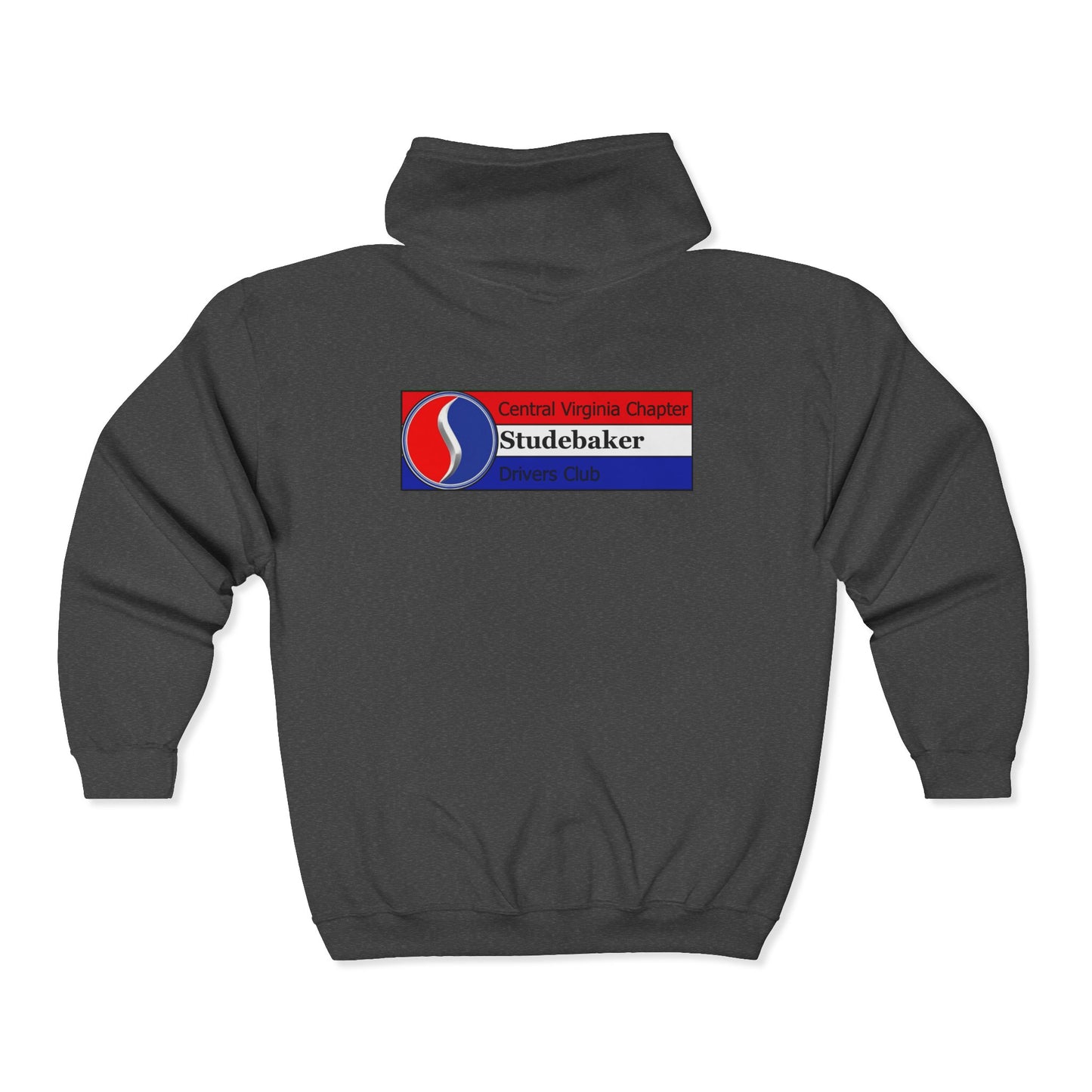Central Virginia Chapter Studebaker Drivers Club Printed Zip Hoodie — Logo on Front and Back