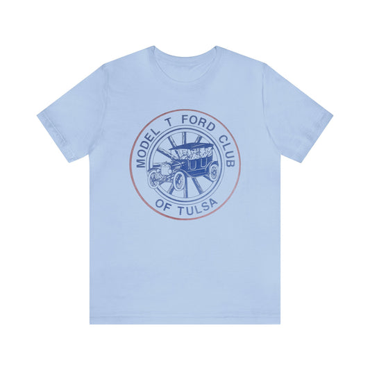 Model T Ford Club of Tulsa (Distressed effect for vintage look.) Unisex Jersey Short Sleeve Tee