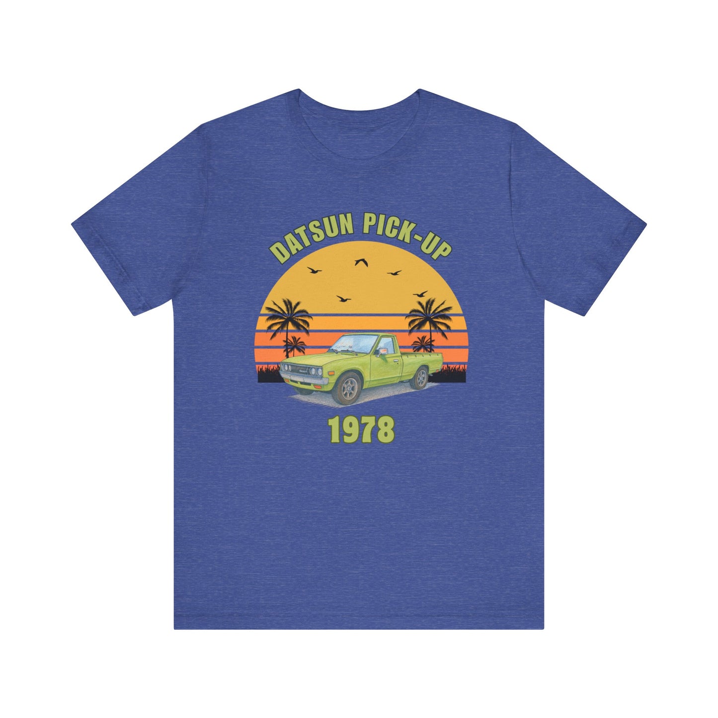 1978 Datsun Pickup Tee — Retro Sunset Palm Beach Truck Shirt