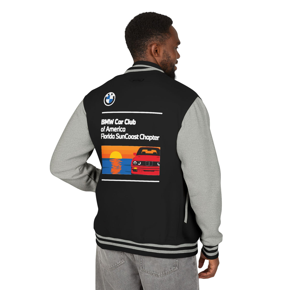 BMW Car Club of America Florida SunCoast Chapter Letterman Jacket - Front and Back Logos