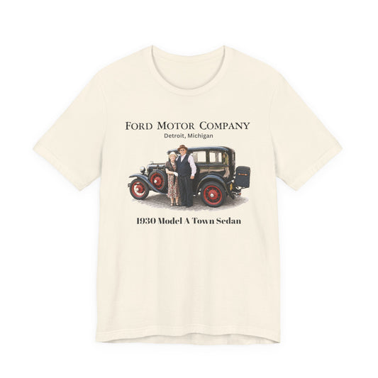 1930 Ford Model A Town Sedan Tee — Unisex Jersey Short Sleeve Tee
