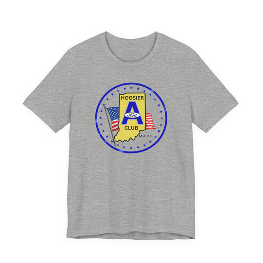 Hoosier A Ford Club T-Shirt — Indiana Flag Patch with American Flags
