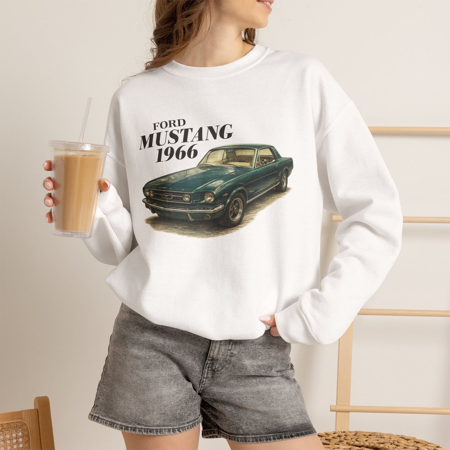 1966 Ford Mustang Sweatshirt — Vintage Classic Car Crewneck (Rick C)