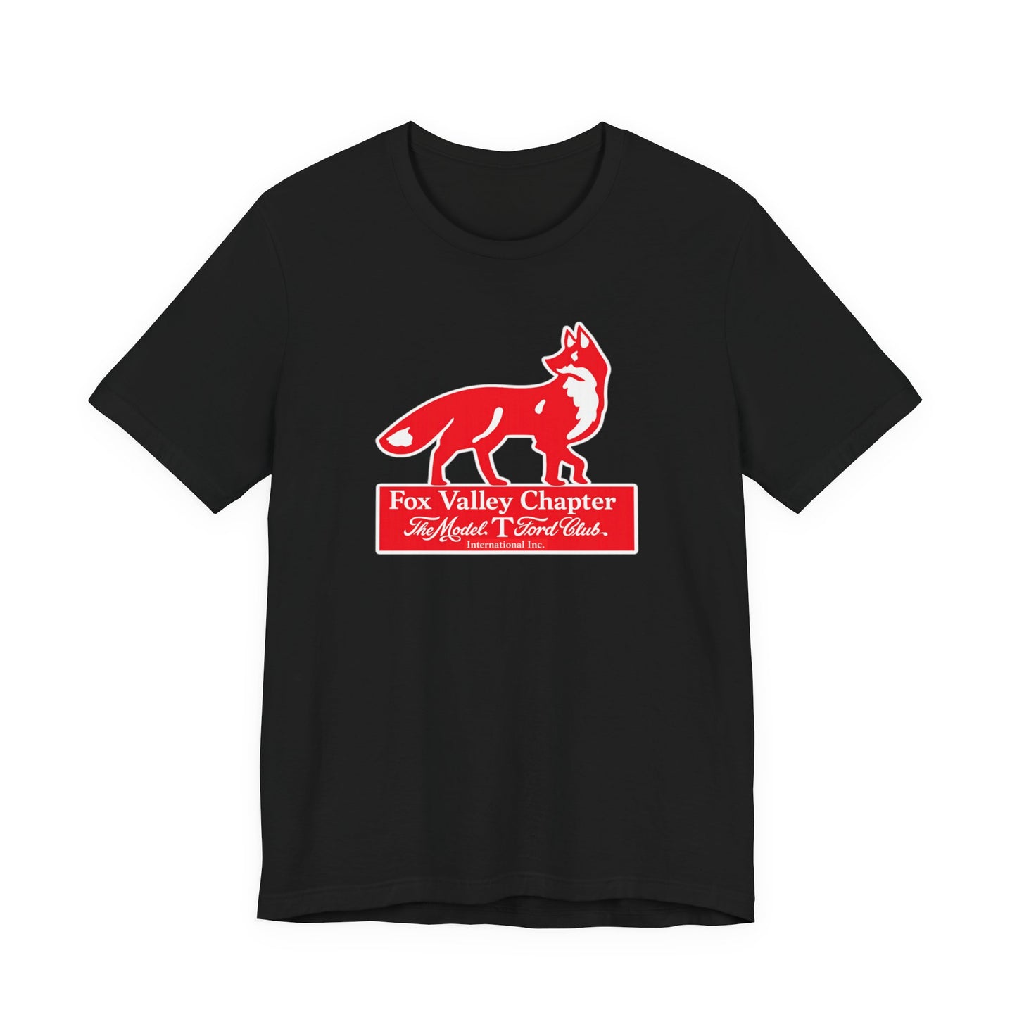 Fox Valley Chapter Model T Ford Club Tee — Red Fox Logo Short Sleeve T-Shirt