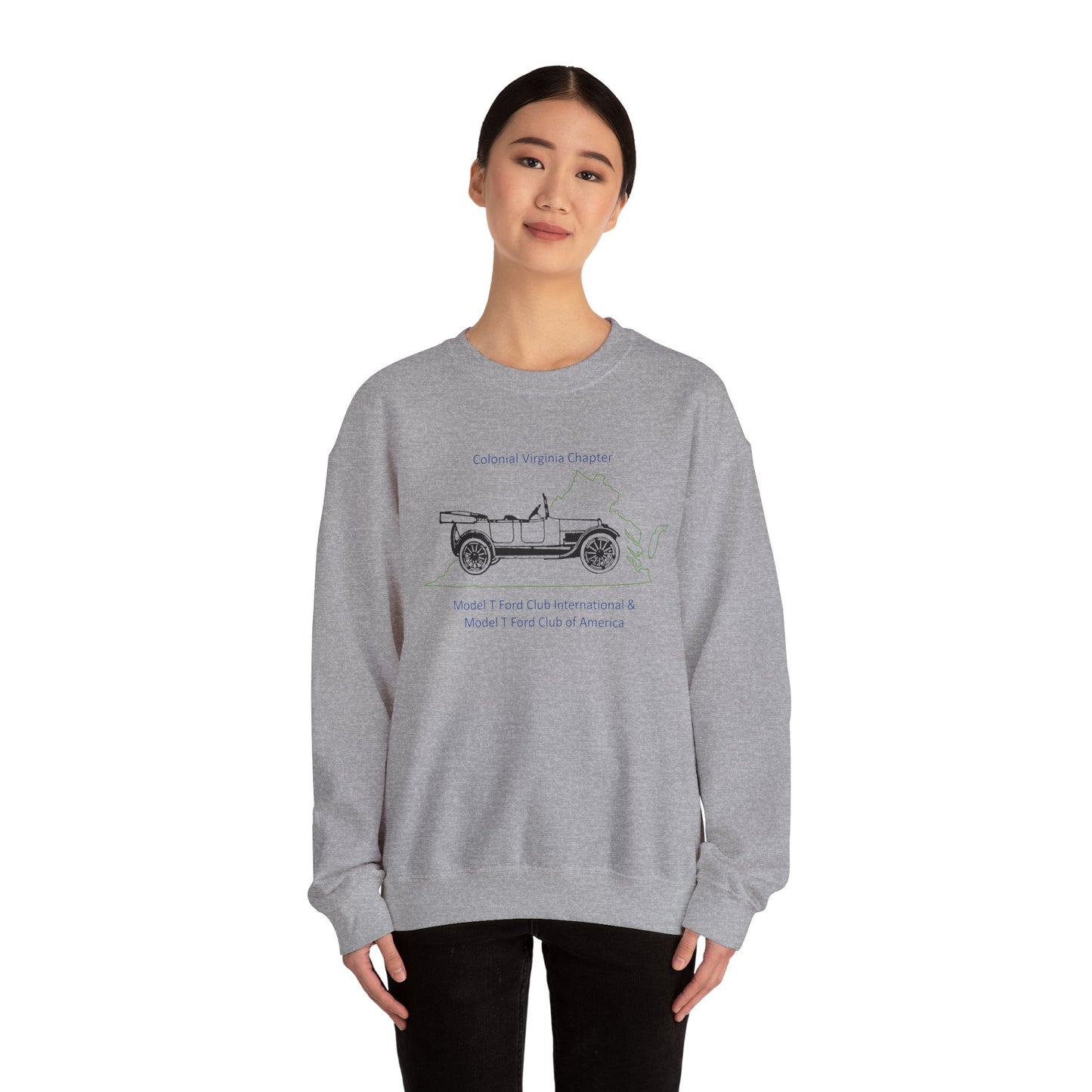 Colonial Virginia Chapter Crewneck Sweatshirt — Classic Car Club Design