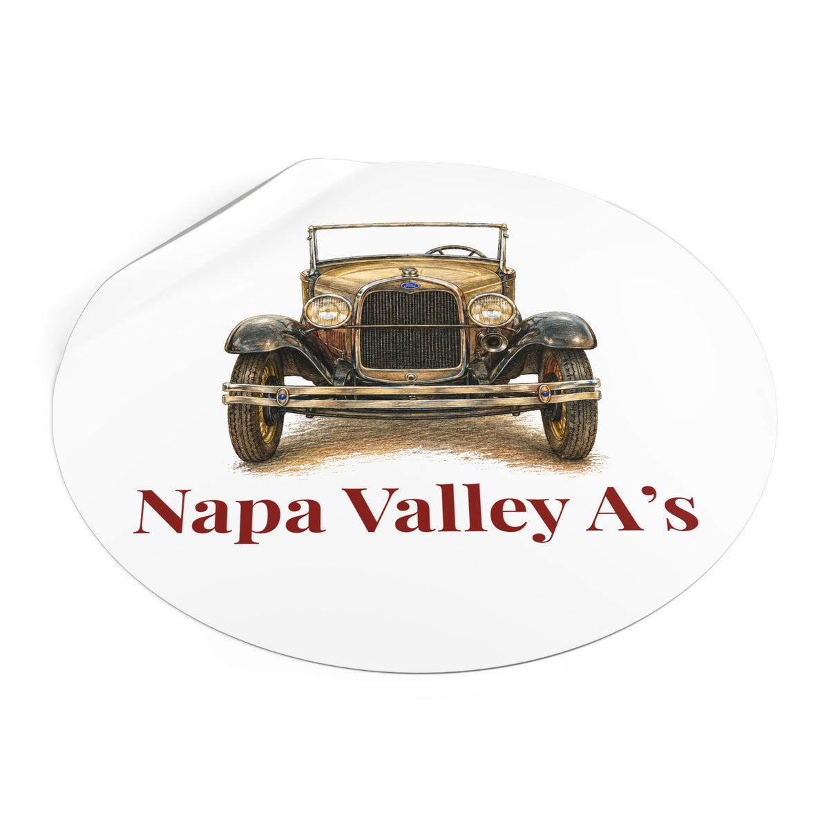 Napa Valley A's Round Vinyl Sticker — Great for Windshields!