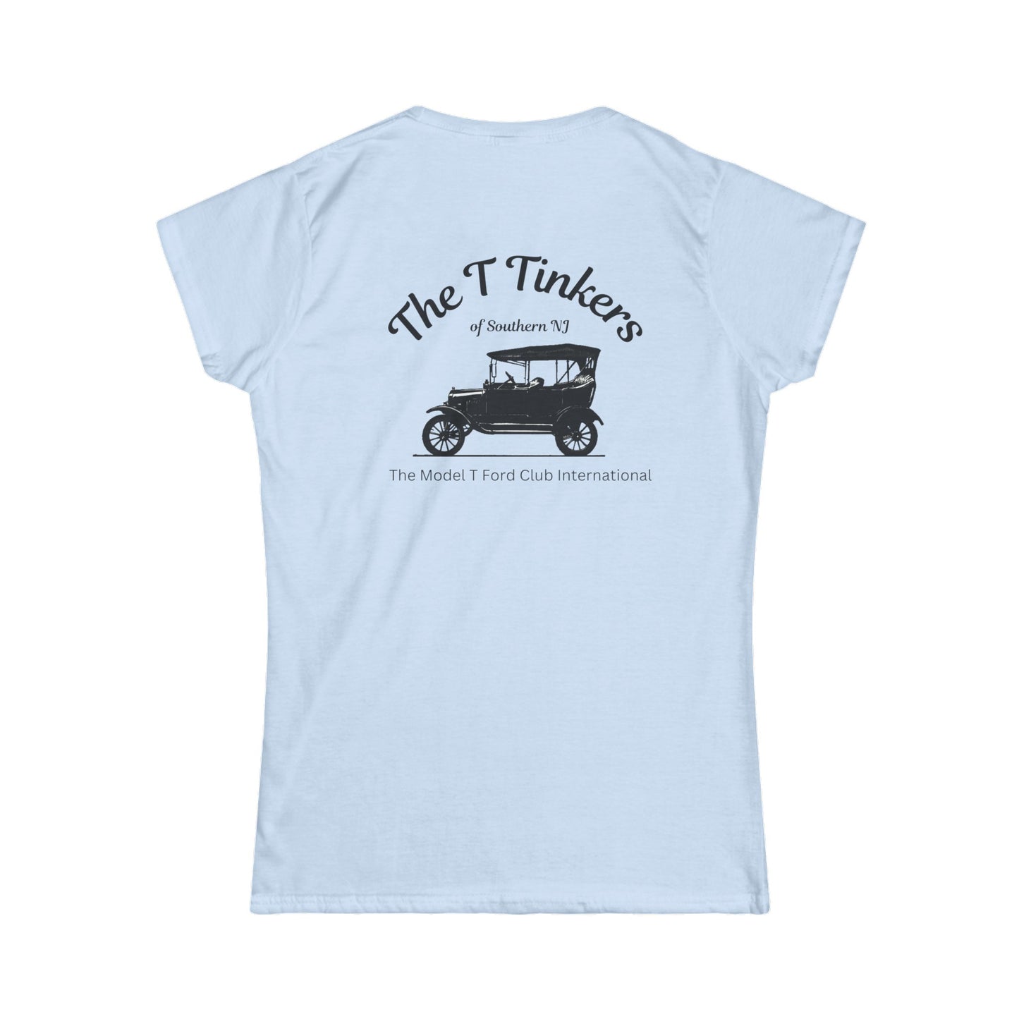 The T Tinkers of Southern NJ (front and back print) Women's Softstyle Tee