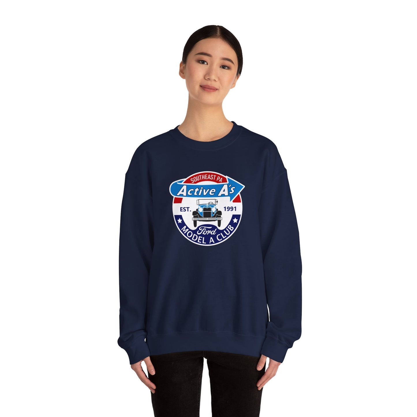 Active A's Ford Model A Club Crewneck Sweatshirt — Vintage Car Club Pullover