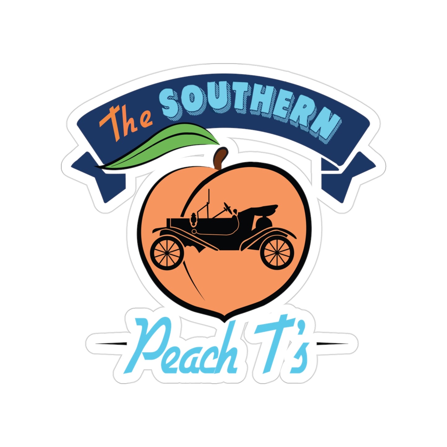 The Southern Peach T's Transparent Outdoor Stickers, Die-Cut, 1pcs