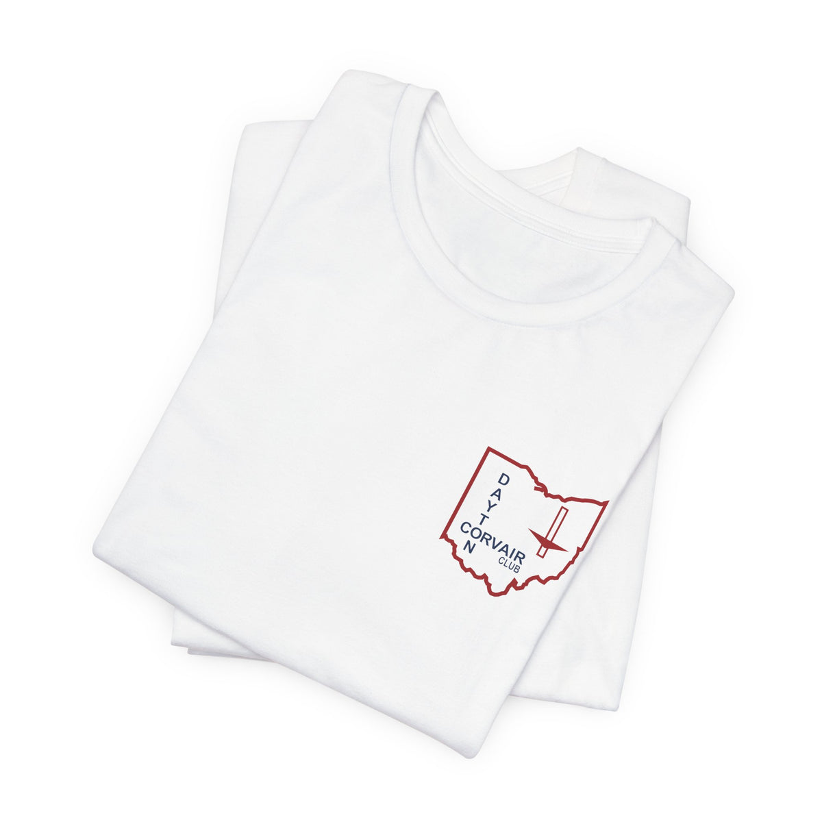 Dayton Corvair Club T-Shirt Unisex Jersey Short Sleeve Tee - Front and Back Logos