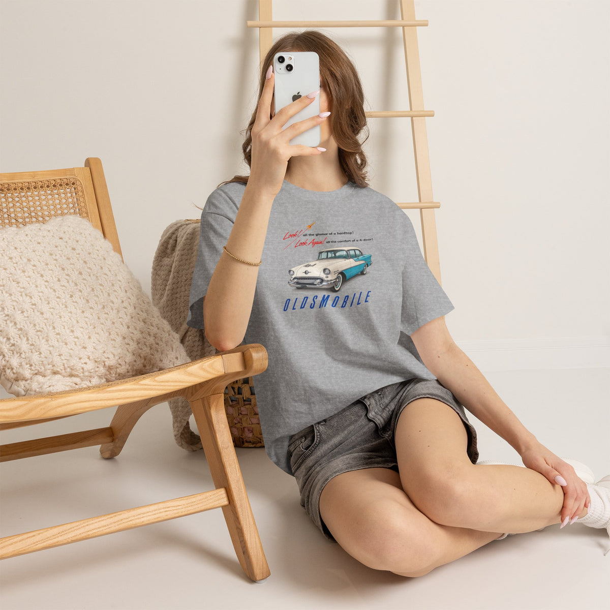 Oldsmobile Retro 1950s Cruiser Graphic T-Shirt - Unisex Heavy Cotton Tee (TeresaT)