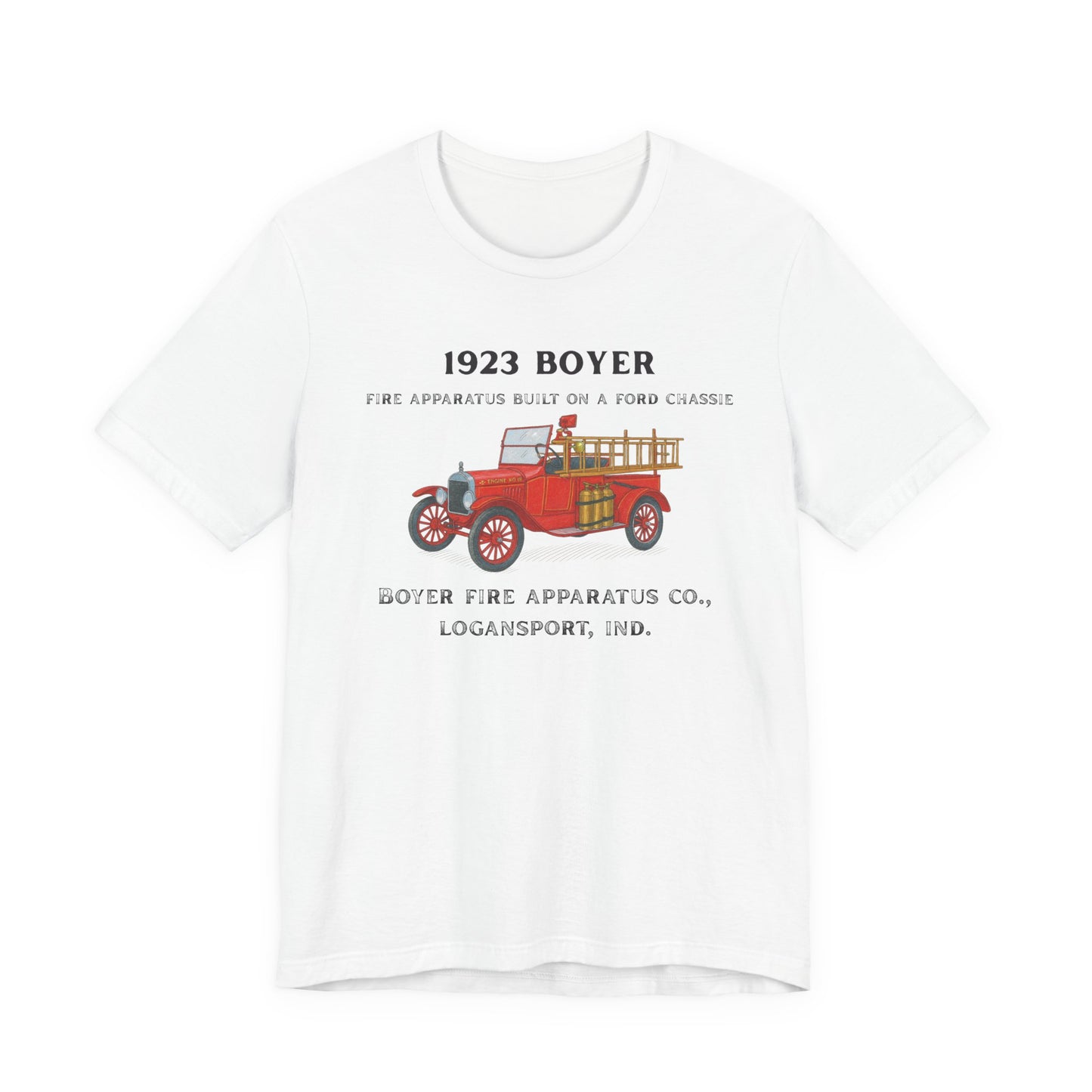 1923 Boyer Vintage Fire Truck T-Shirt – Retro Firefighter Truck Tee