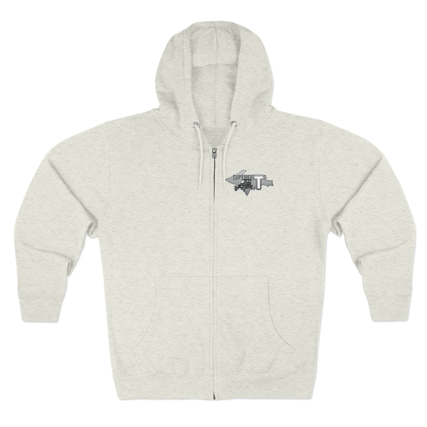 Superior T's Zip Hoodie — Front and back logos
