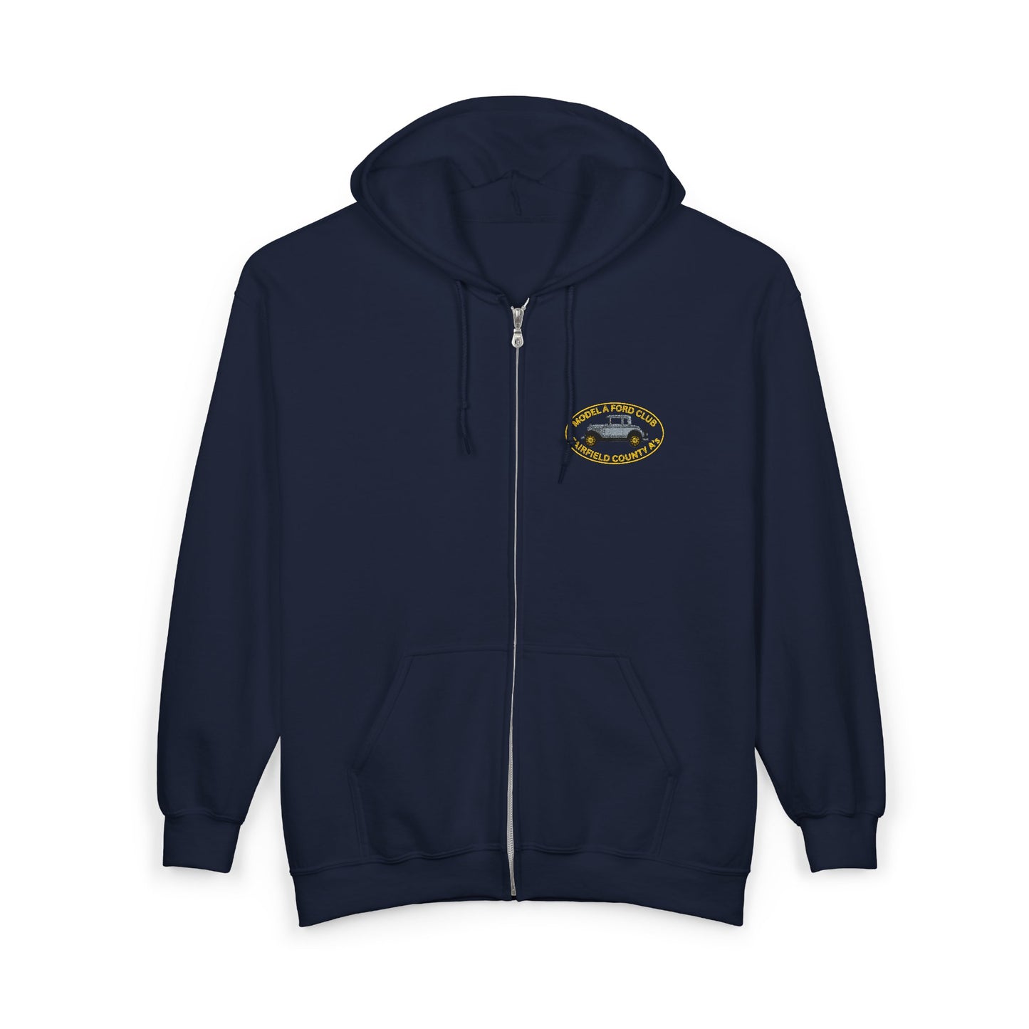Fairfield County A's Full-Zip Hoodie with Embroidered Emblem