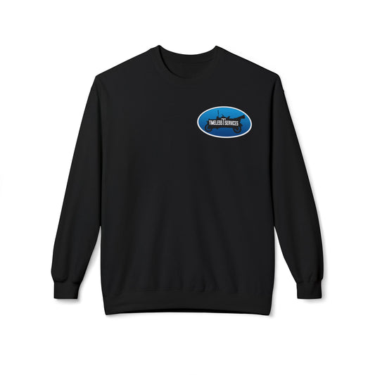 Timeless T Services (front and back logo) Fleece Crewneck Sweatshirt - Unisex Midweight