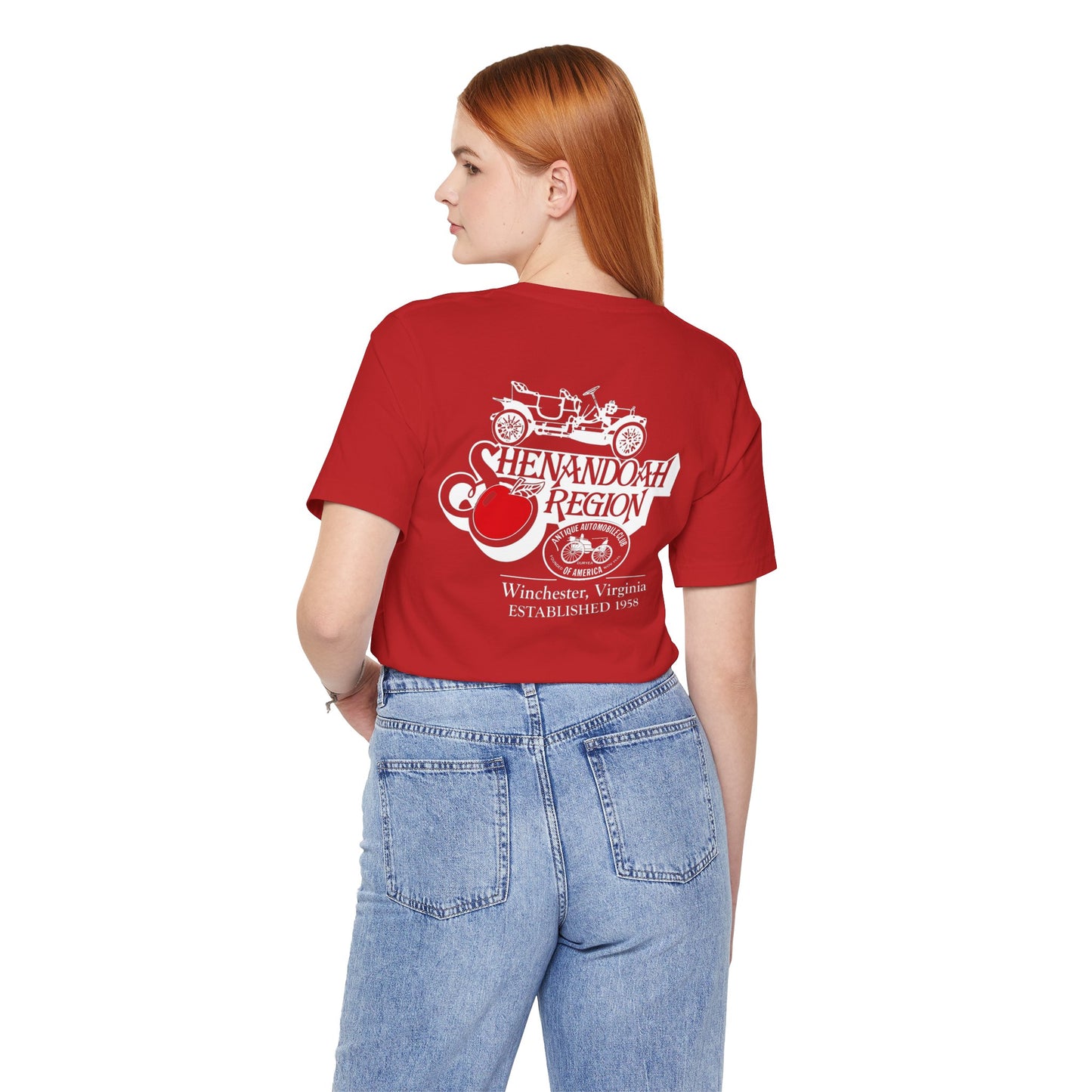 Shenandoah Region AACA Tee — Small AACA Front Logo and Large Shenandoah Region AACA Back Logo