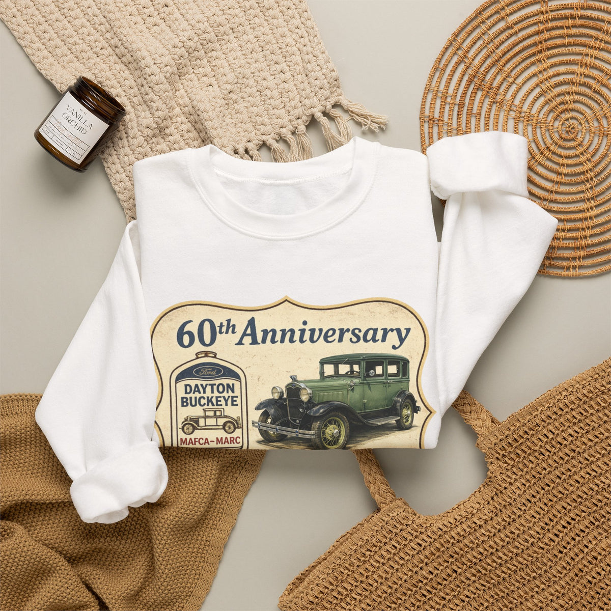 Dayton Buckeye Model A Ford Club 60th Anniversary Unisex Heavy Blend™ Crewneck Sweatshirt Gildan (SSG)