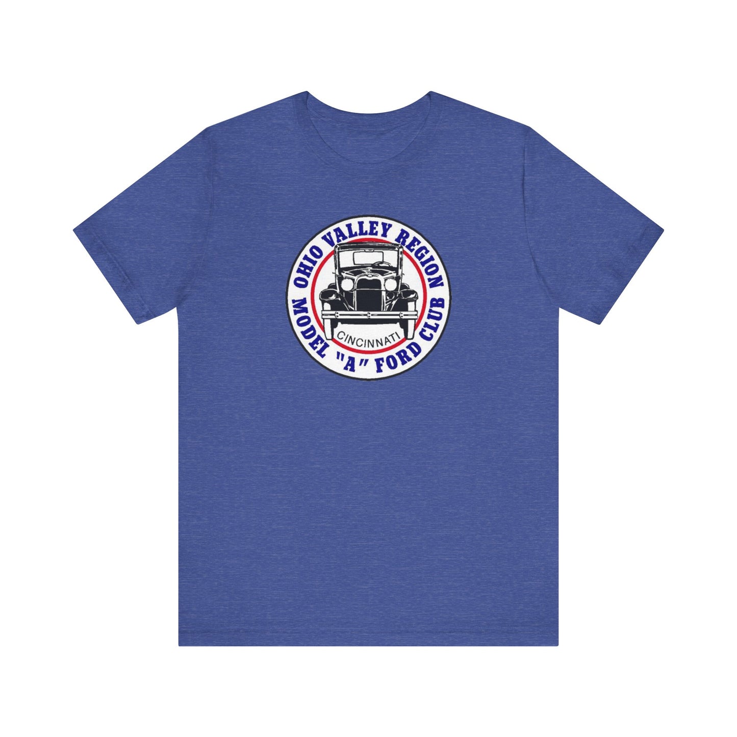 Ohio Valley Region Model A Ford Club (front logo) Unisex Jersey Short Sleeve Tee