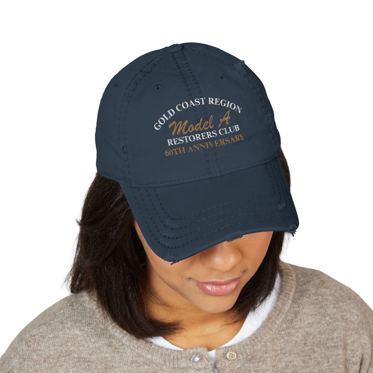 Gold Coast Region Model A Restorers Club 60th Anniversary — Distressed Embroidered Dad Hat