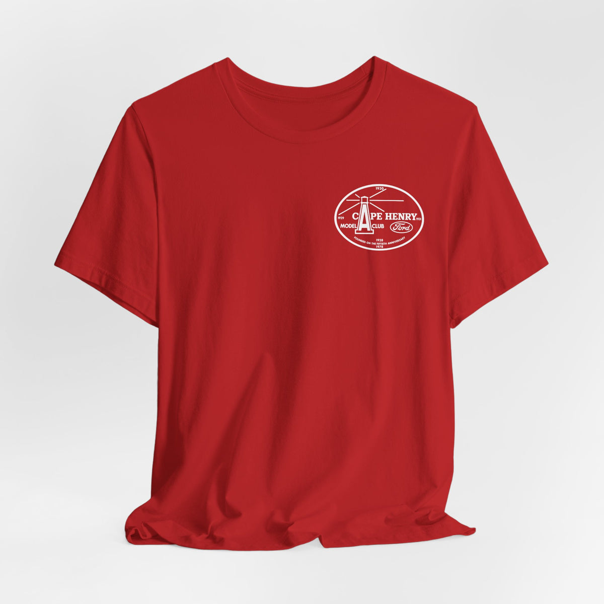 Cape Henry Model A Club Unisex Soft Short Sleeve Tee - Front and Back Logos