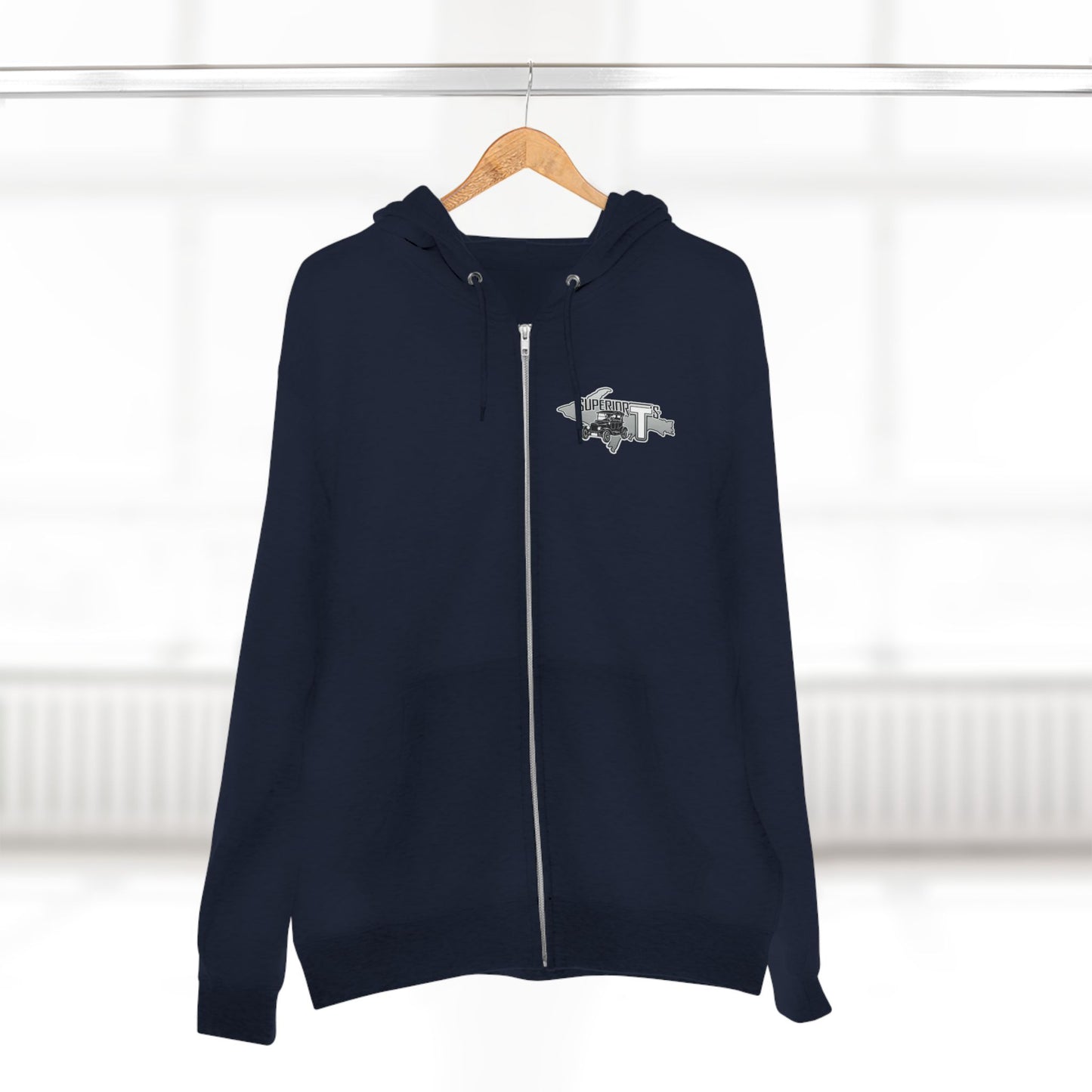 Superior T's Zip Hoodie — Front and back logos