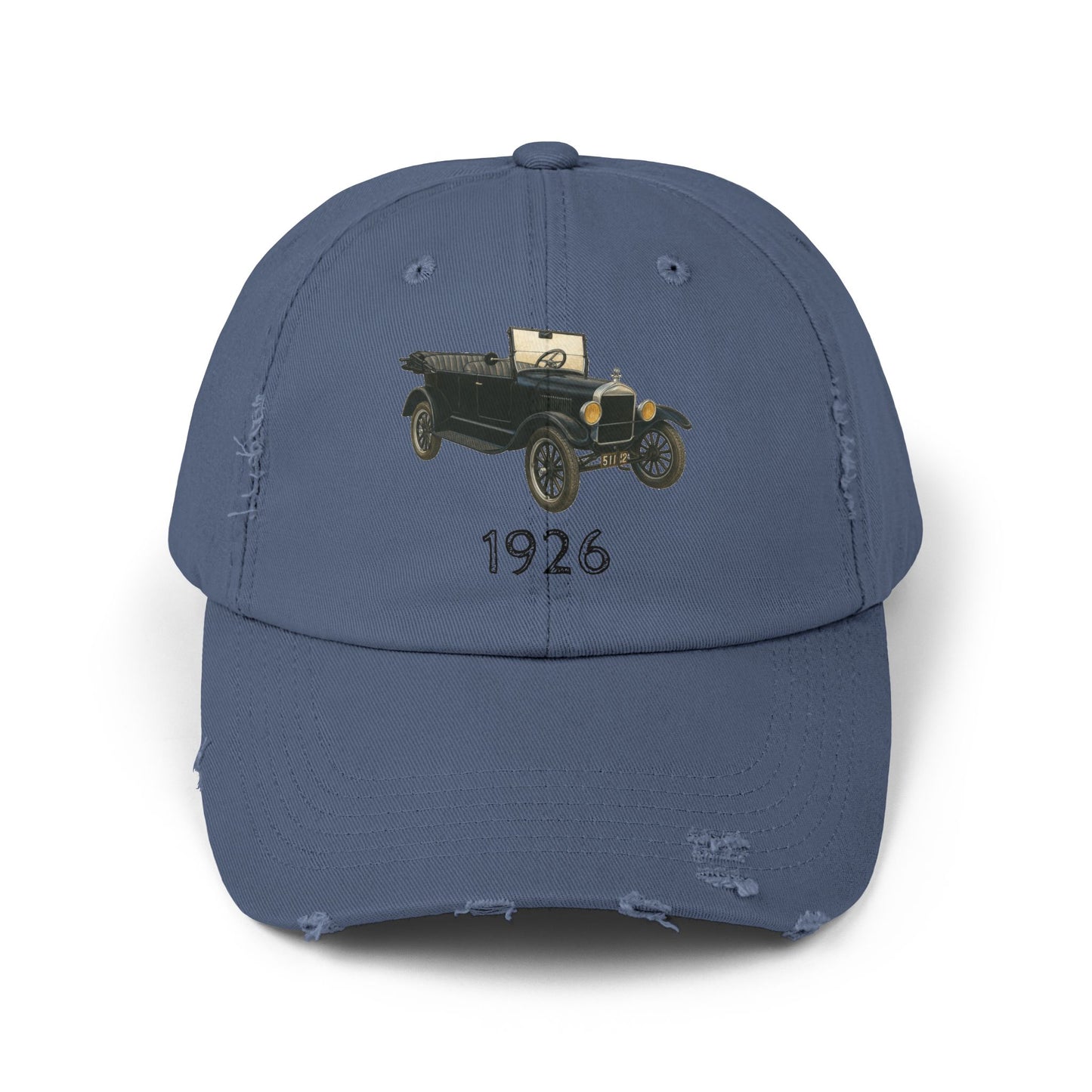 1926 Model T Ford Touring with the top-down PRINTED Distressed Cap — Retro Classic Automobile Baseball Hat