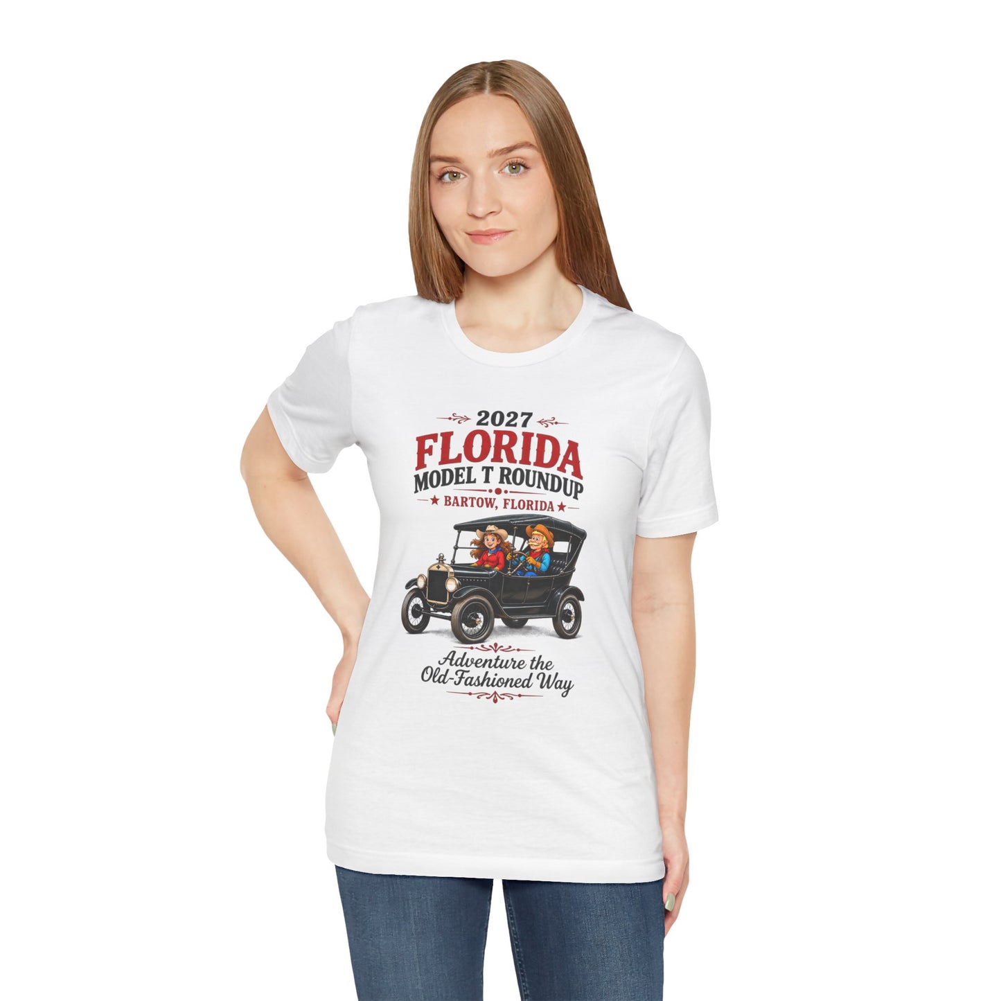 Florida Model T Roundup 2027 Soft-Style T-Shirt — Front Graphic
