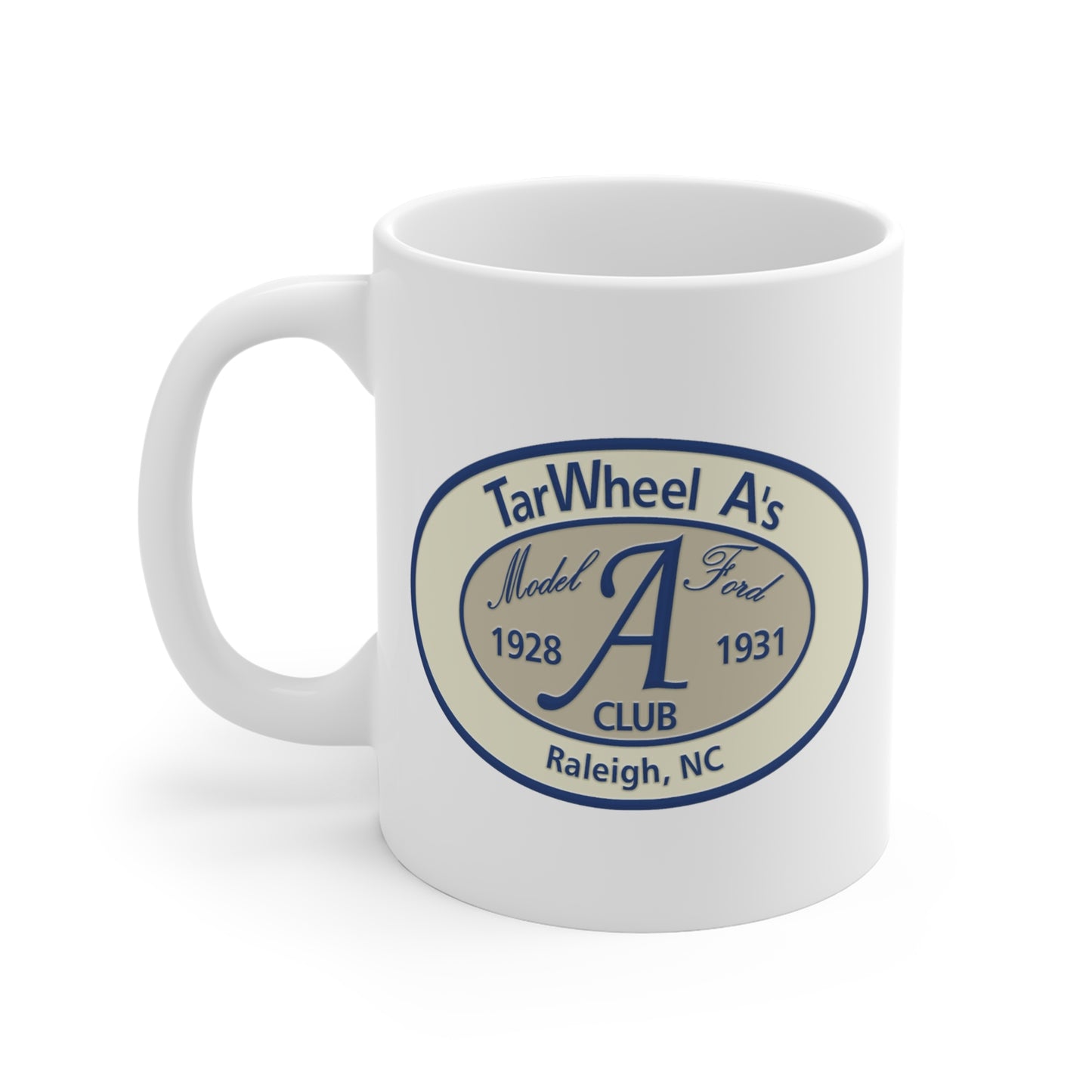 TarWheel A’s Club Mug — Raleigh NC Vintage Model A Ford 1928-1931 Coffee Cup