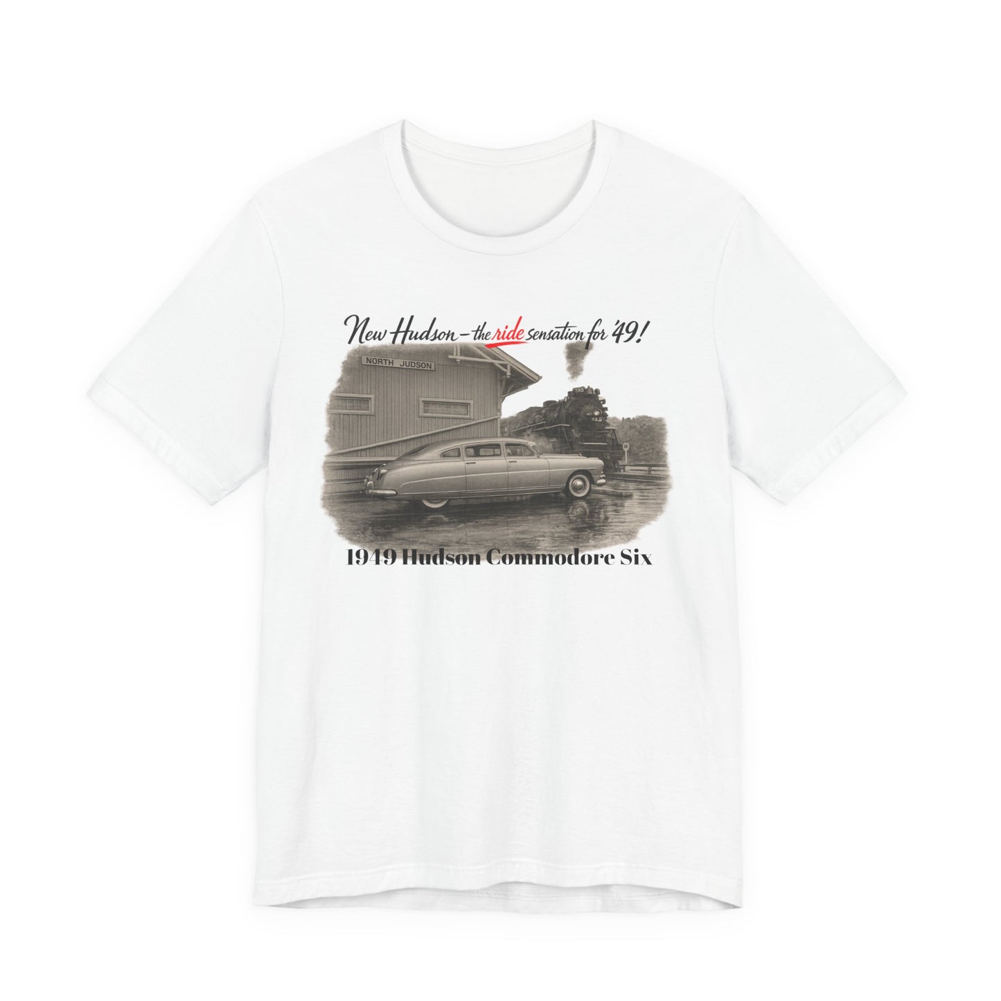 1949 Hudson Commodore Six Vintage Car T‑Shirt — Classic Retro Automotive Tee (Rick C)