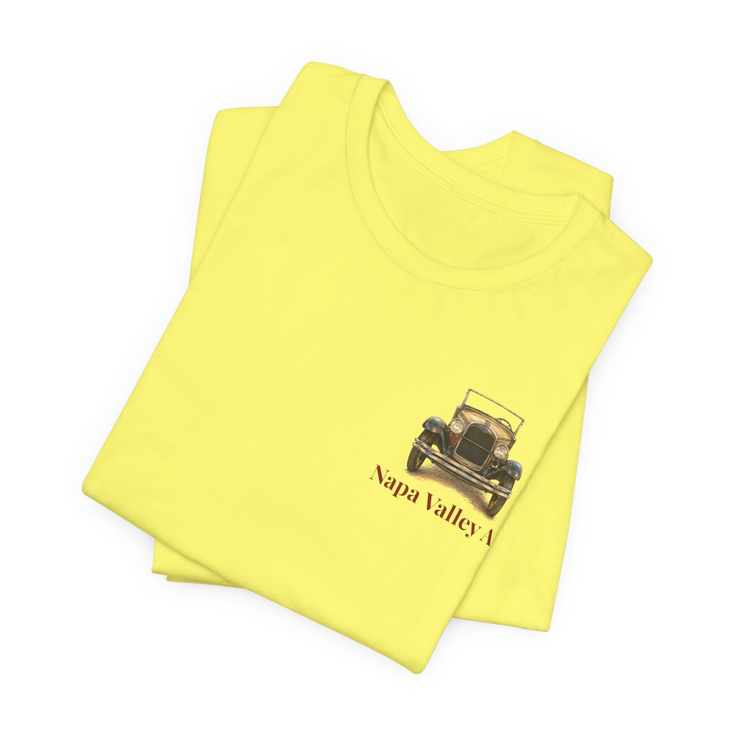 Napa Valley Vintage Car T-Shirt — Small Front Logo and Large Back Logo