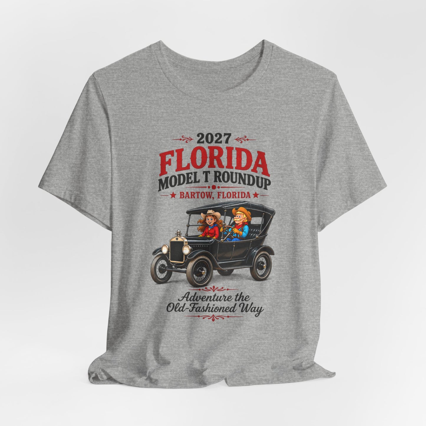 Florida Model T Roundup 2027 Soft-Style T-Shirt — Front Graphic