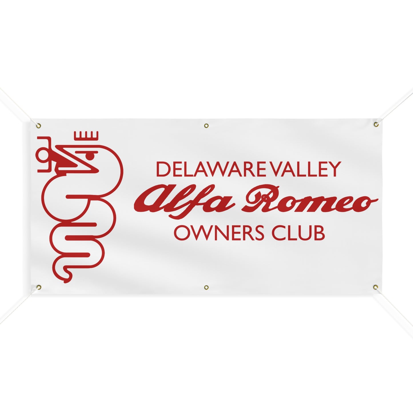 Alfa Romeo Owners Club Matte Banner — Delaware Valley Club Sign