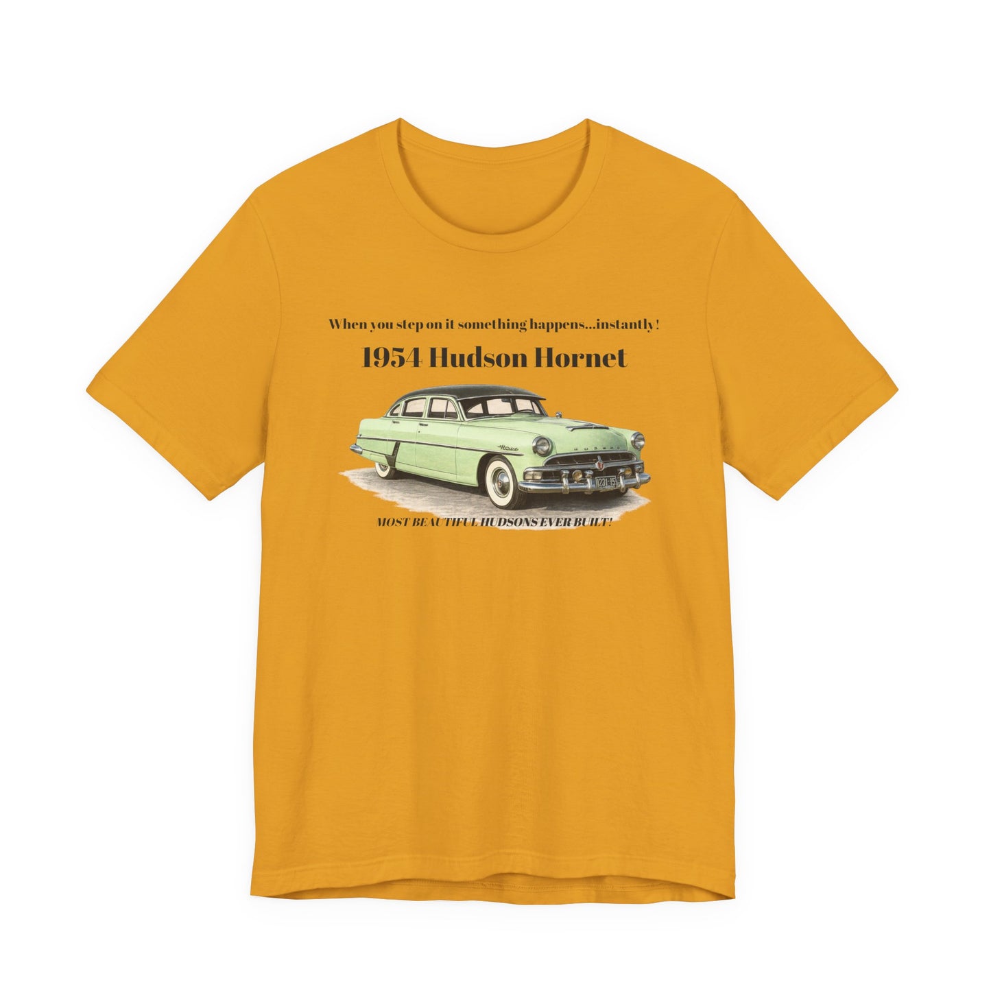 1954 Hudson Hornet Vintage Car Tee — Retro Classic Car Graphic T-Shirt (JF)