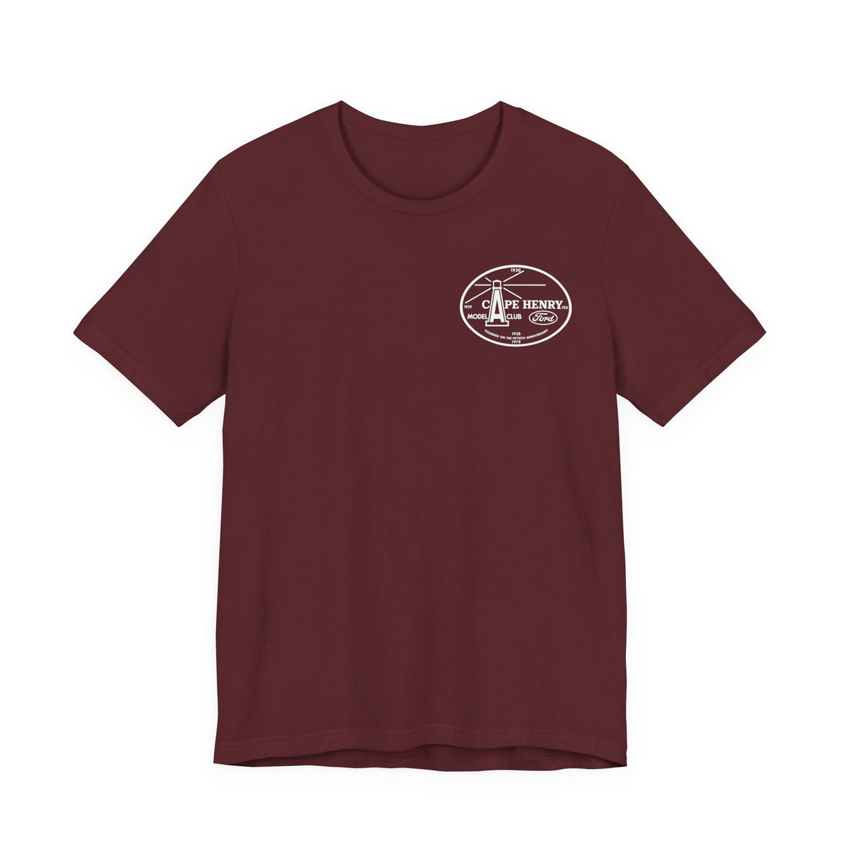 Cape Henry Model A Club Unisex Soft Short Sleeve Tee - Front and Back Logos