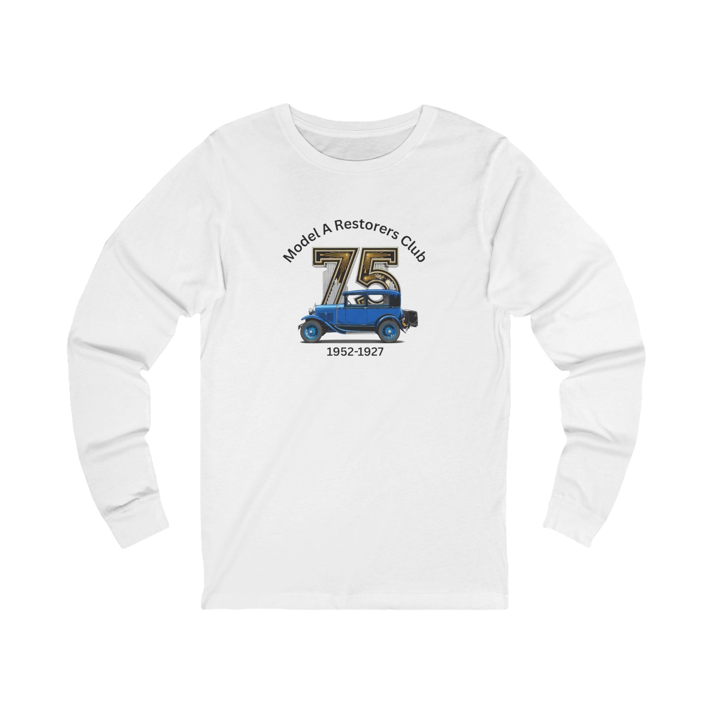 Model A Restorers Club 75th Anniversary Long Sleeve Tee – Vintage Blue Car Graphic