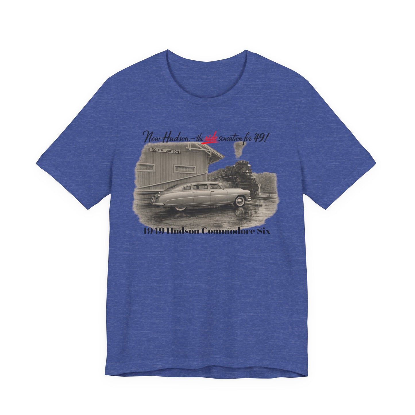 1949 Hudson Commodore Six Vintage Car T‑Shirt — Classic Retro Automotive Tee (Rick C)