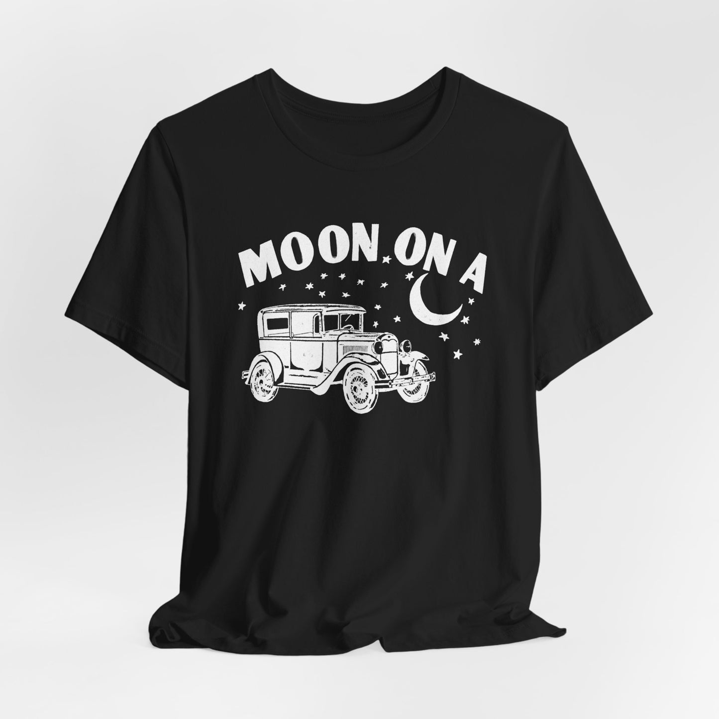 Moon On A Vintage Car T-Shirt — Retro Moon Graphic Tee