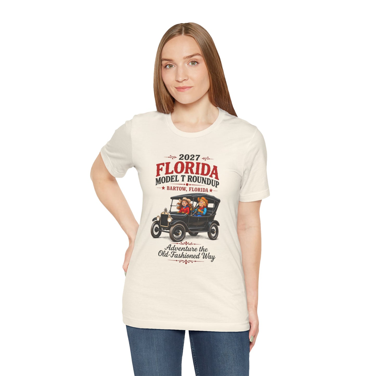 Florida Model T Roundup 2027 Soft-Style T-Shirt — Front Graphic