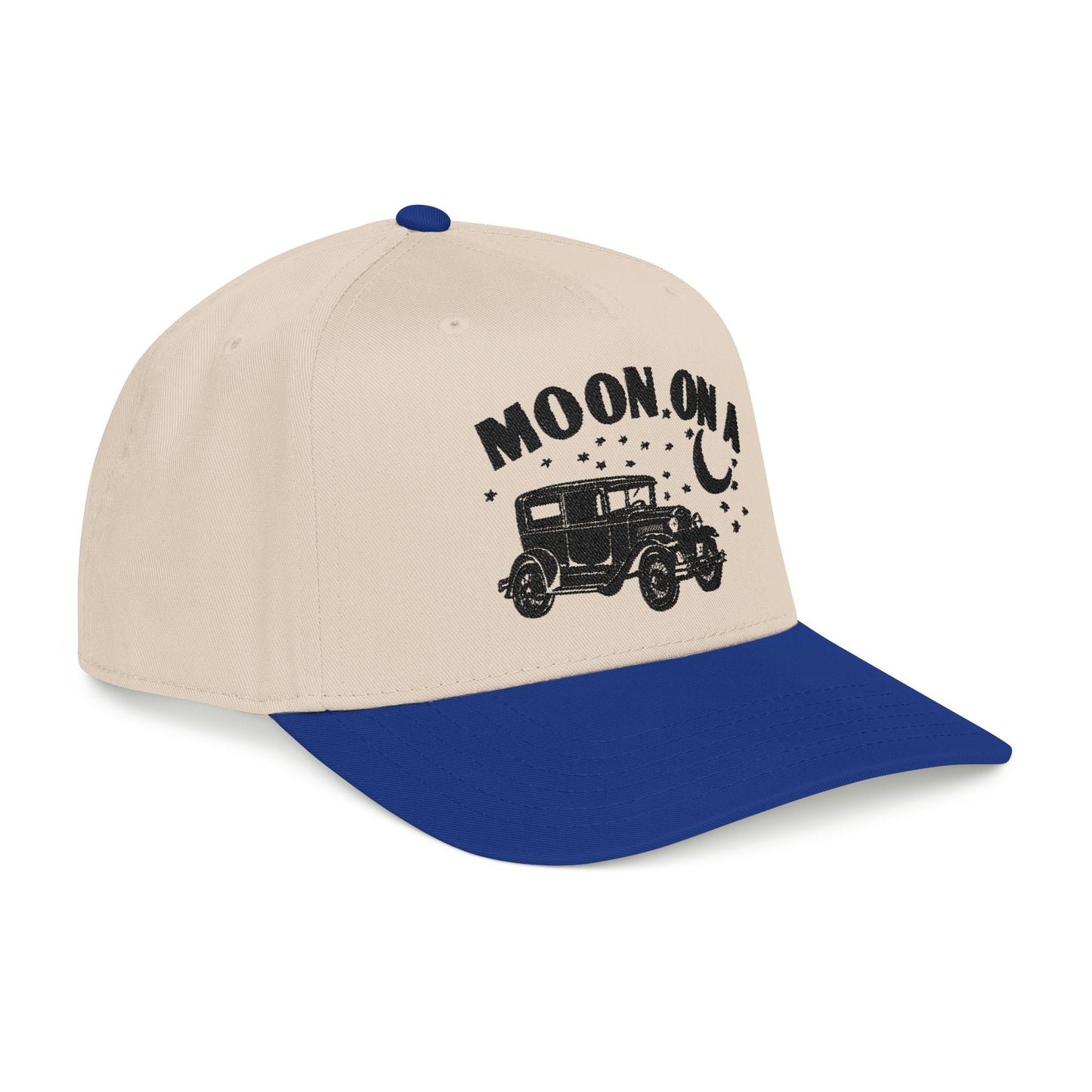 Moon On A - Embroidered Mid Profile Baseball Cap