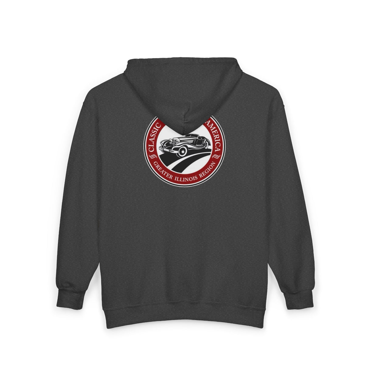 Classic Car Club of America Greater Illinois Region Classic Car Zip Hoodie — Front and Back Logos