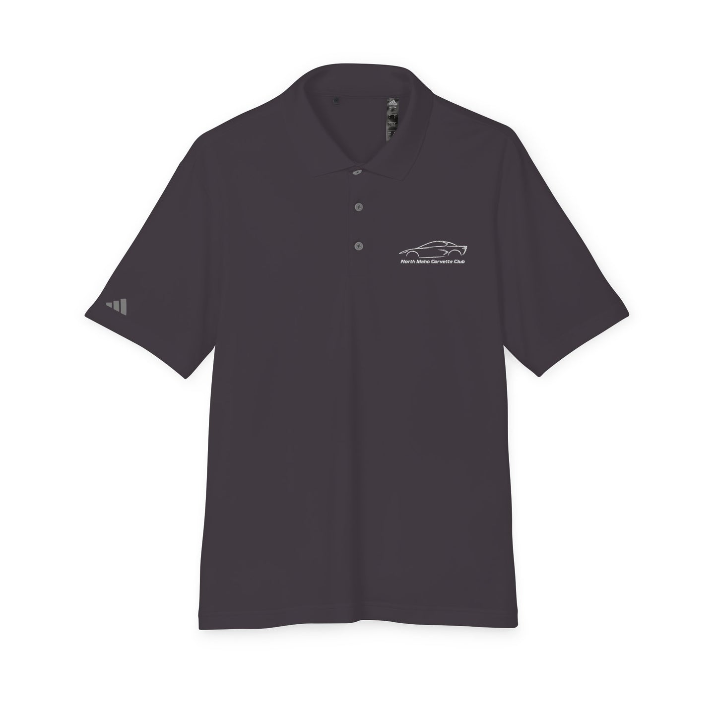 North Idaho Corvette Club White Embroidered Polo — adidas Unisex Performance Polo