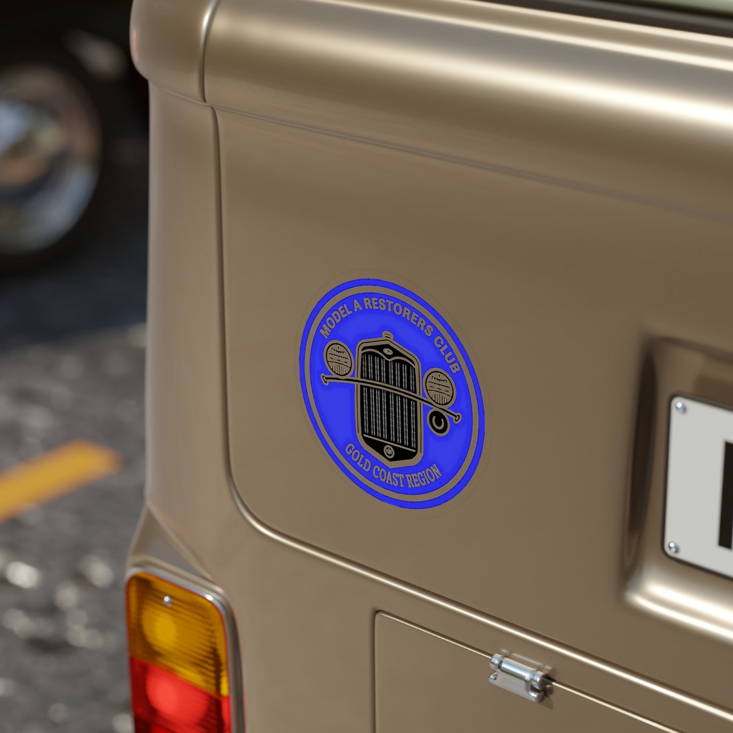 Gold Coast Region Model A Restorers Club Round Sticker — (Transparent Outdoor)