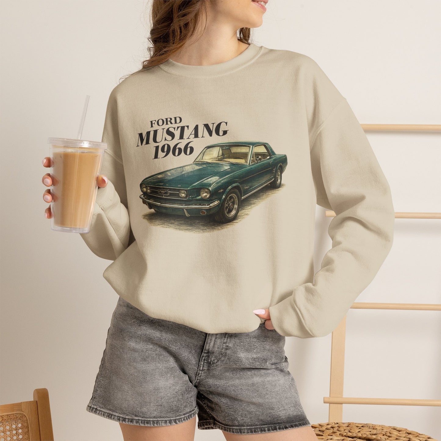 1966 Ford Mustang Sweatshirt — Vintage Classic Car Crewneck (Rick C)